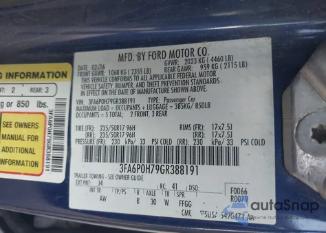 2016 Ford Fusion Se из США, поврежденный, VIN 3FA6P0H79GR388191